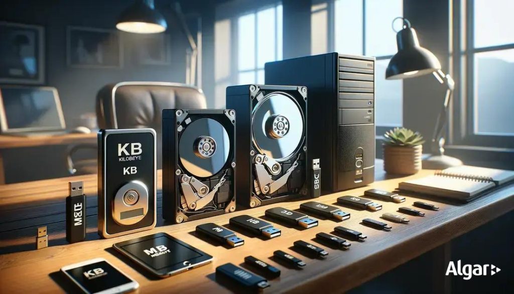 diferença entre KB MB e GB